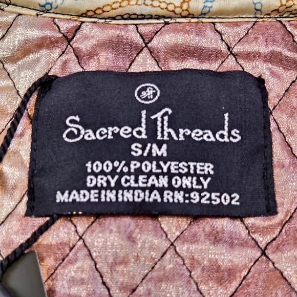 Sacred Threads Patchwork Quilted Jacket Women's S/M Boho Hippie Artsy Color NEW - Picture 4 of 9